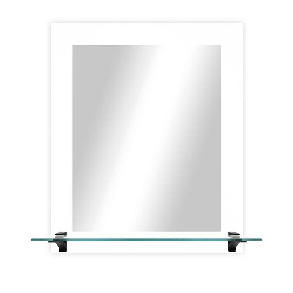 21.5 in. W x 25.5 in. H Rectangle White Vertical Mirror With Tempered Glass
