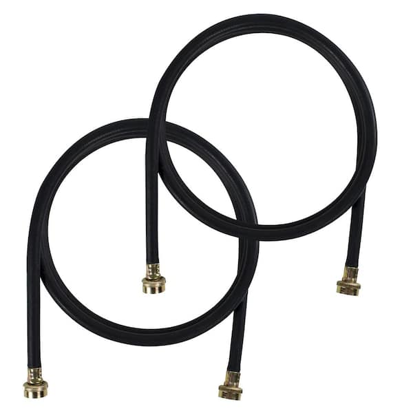 CERTIFIED APPLIANCE ACCESSORIES EPDM 8 ft. Black Washing Machine Hoses (2-Pack)