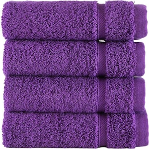 4-Piece Purple Turkish Cotton Wash Cloth