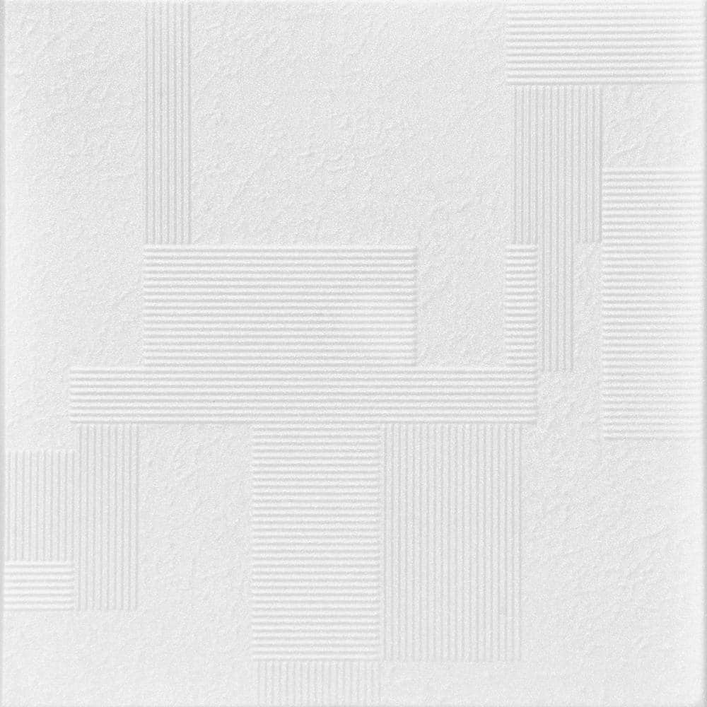 Vectors 1.6 ft. x 1.6 ft. Glue Up Foam Ceiling Tile in Plain White (21.6 sq
