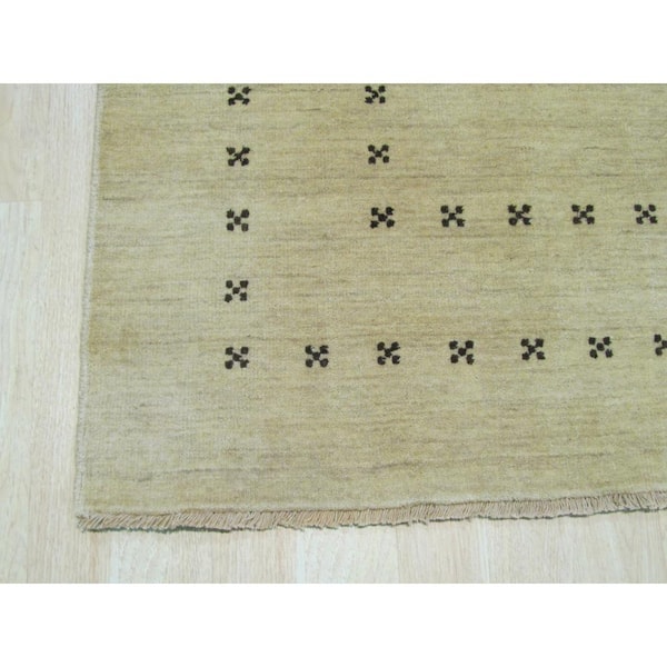 Beige Handmade Wool Transitional Lori Baft Rug, 10 ft. x 14 ft.