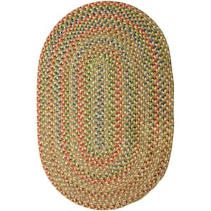 Kennebunkport Camel Multi 8 ft. x 11 ft. Oval Indoor/Outdoor Braided Area Rug