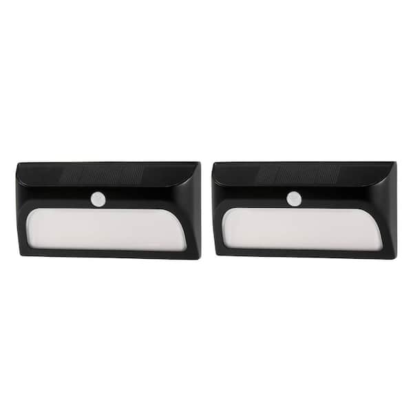 Hampton Bay Solar Black Motion Sensing LED Stair Light (2-Pack)