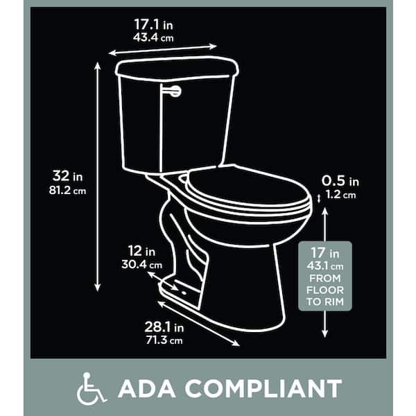 Power Flush 12 in. Rough In 2-Piece 1.28 GPF Single Flush Elongated Toilet in White, Seat Included