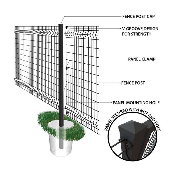 Ironcraft Accessory 1.75-in Black Metal Surface Mount For Aluminum Fence