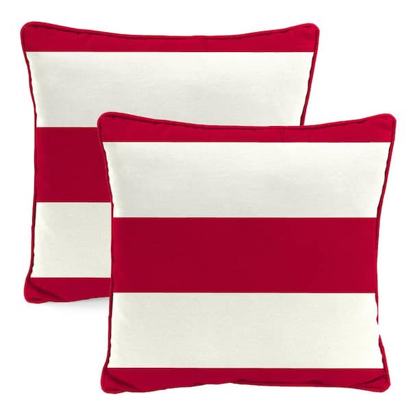 Jordan Manufacturing 18 in. L x 18 in. W x 5 in. T Outdoor Throw Pillow in Flag (2-Pack)