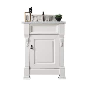 Brookfield 26 in. W x 23.5 in. D x 34.3 in. H Bath Vanity in Bright White with Solid Surface Top in Arctic Fall