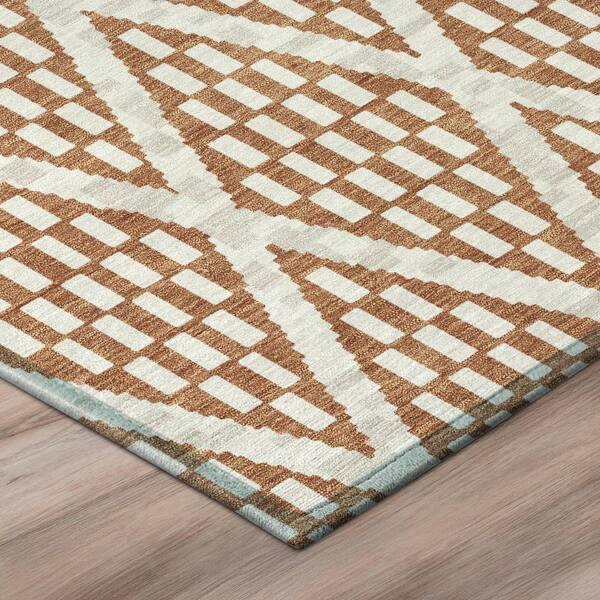 Chantille Machine Washable Indoor/Outdoor Abstract ACN3043 Rust 2 ft. x 7 ft. Runner Rug