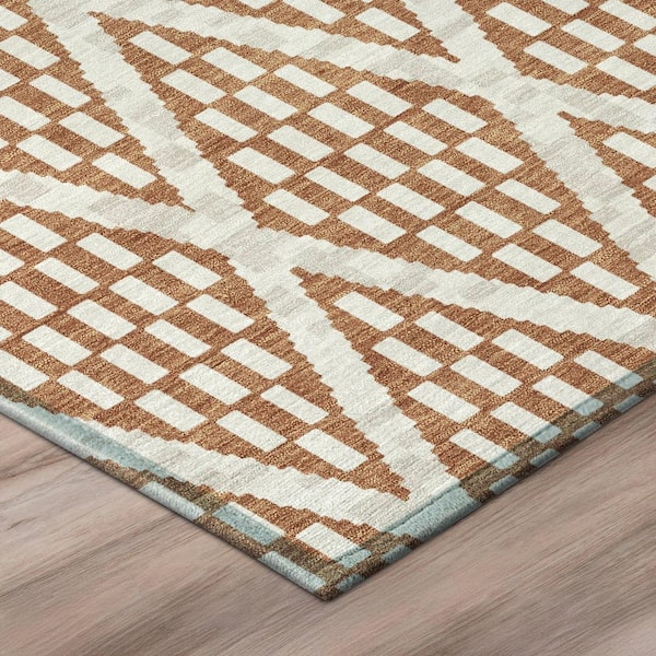 Chantille Machine Washable Indoor/Outdoor Abstract ACN3043 Rust 3 ft. x 4 ft. Area Rug