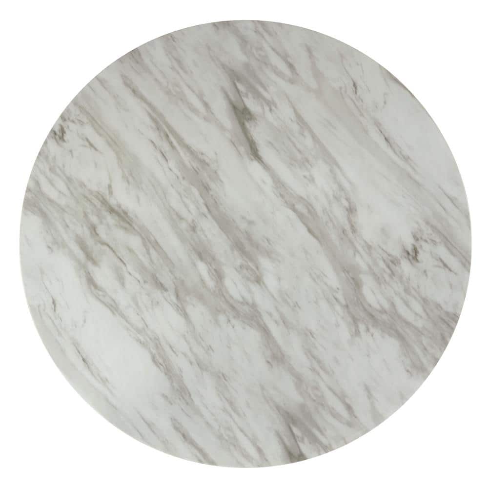 Celeste 48'' Round Espresso Wood & Faux Marble Dining Table