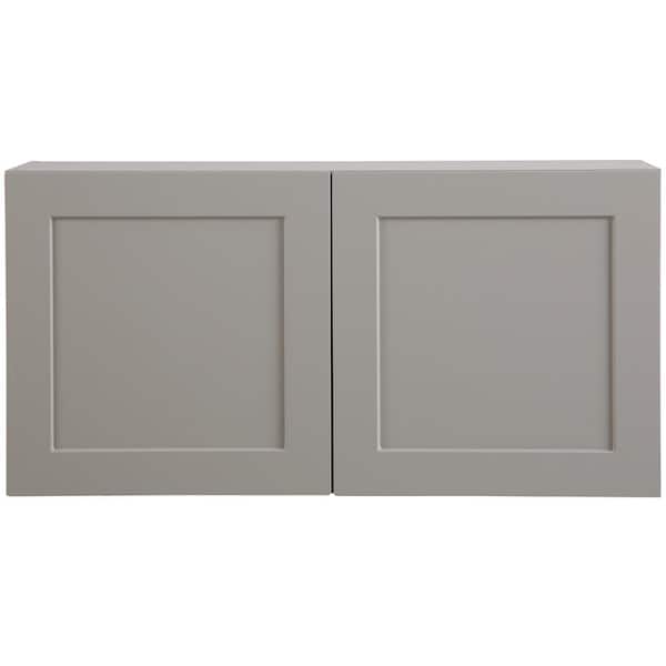 Hampton Bay Edson Shaker Assembled 36x18x12.5 in. Wall Cabinet in Gray