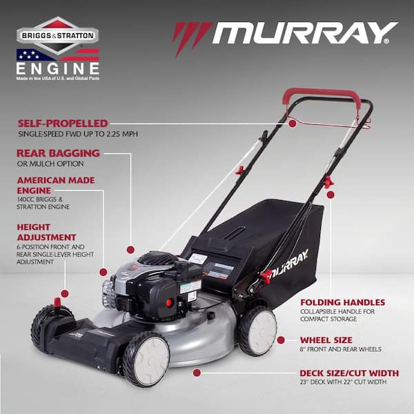 22 in. 140 cc Briggs & Stratton Walk Behind Gas Self-Propelled Lawn Mower with Front Wheel Drive and Bagger