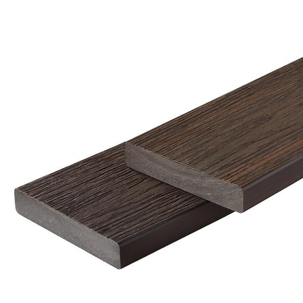 FORTRESS Infinity IS 1 in. x 6 in. x 8 ft. Tiger Cove Brown Composite Square Deck Boards (2-Pack)