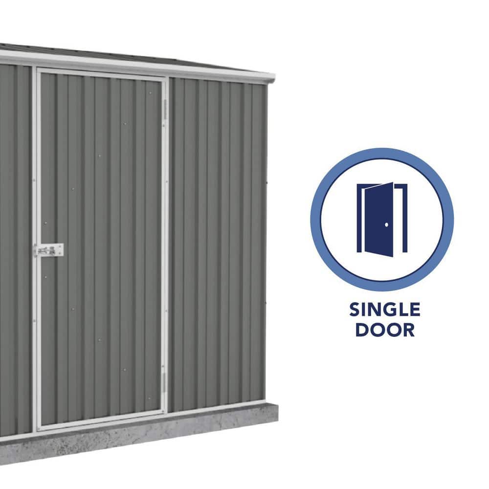 Absco 7x3 Gray Galvanized Steel Storage Shed Kit