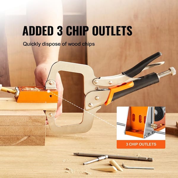 Pocket Hole Jig Kit, 34 Pcs Pocket Hole Jig System with 11 in. C-clamp, Fixture, Step Drills, Wrenches, Plasma Cutter