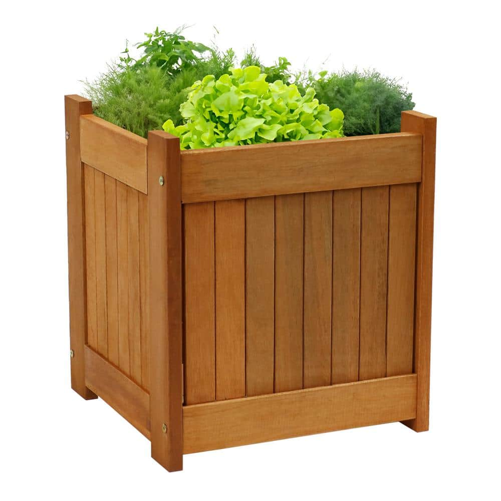 Sunnydaze 16 in. Meranti Wood Outdoor Planter Box