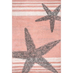 Thomas Paul Starfish and Striped Pink 9 ft. x 12 ft. Area Rug