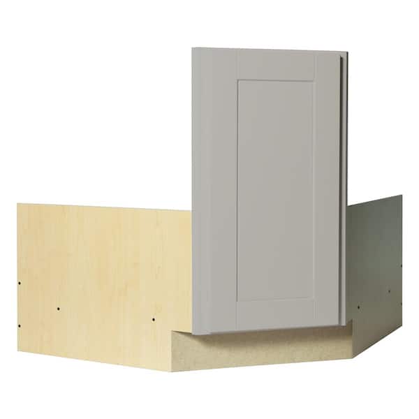 Hampton Bay Shaker Partially Assembled 36 x 34.5 x 24 in. Corner Sink Base Kitchen Cabinet in Dove Gray