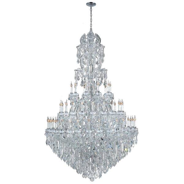 Worldwide Lighting Maria Theresa 60-Light Polished Chrome with Clear Crystal Chandelier
