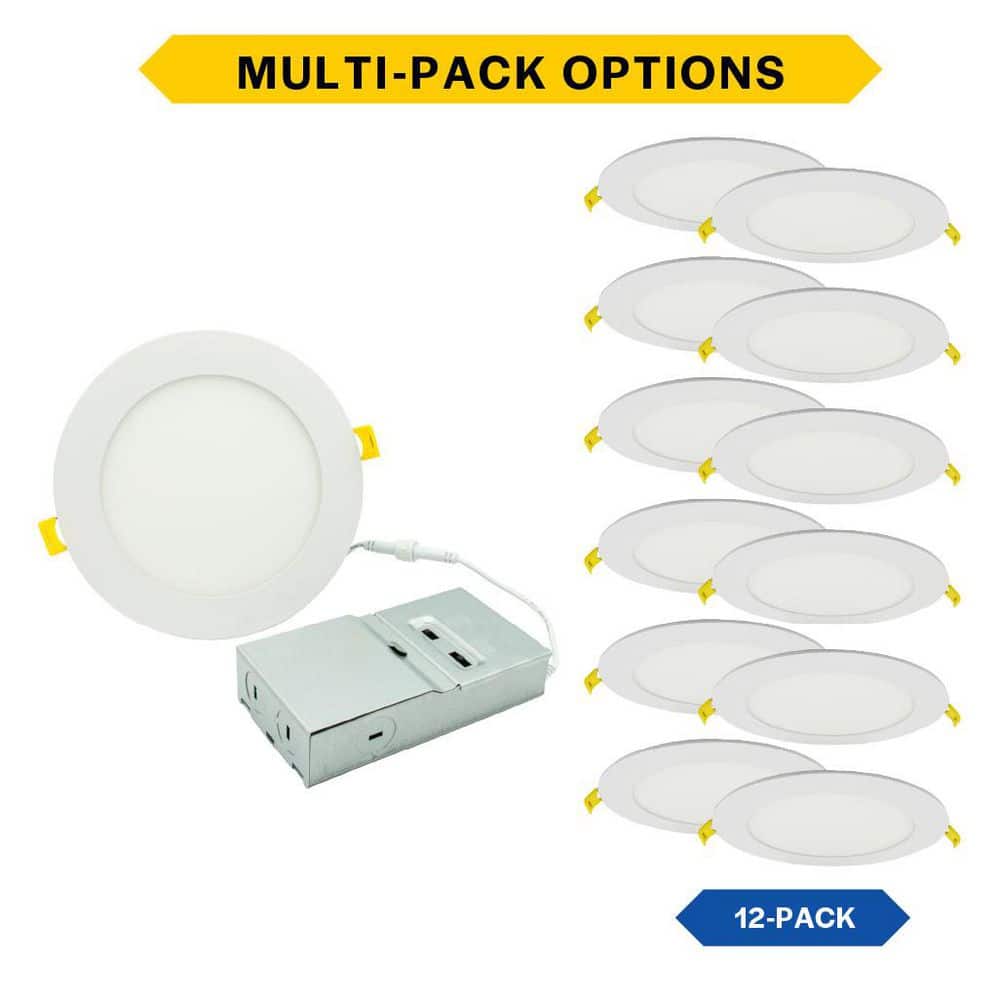 4 in. Selectable CCT Ultra-Slim Direct Fit Canless Integrated LED Recessed Light Trim for Round Wet Loc 12-Pack price history on PriceWatchPro