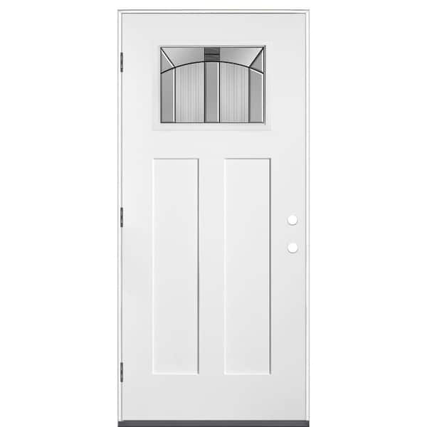 Masonite 36 in. x 80 in. Golden Gate Craftsman Right-Hand Outswing Primed Smooth Fiberglass Prehung Front Door No Brickmold