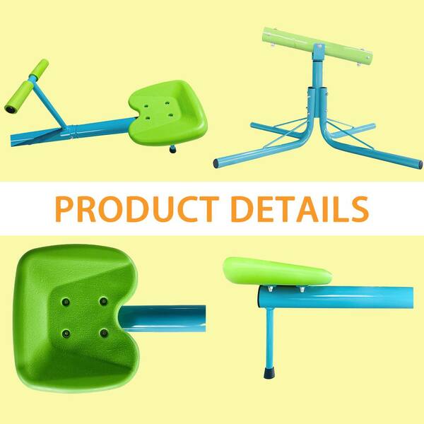 Antique Blue Kids Outdoor Play Equipment Upgraded Seesaw