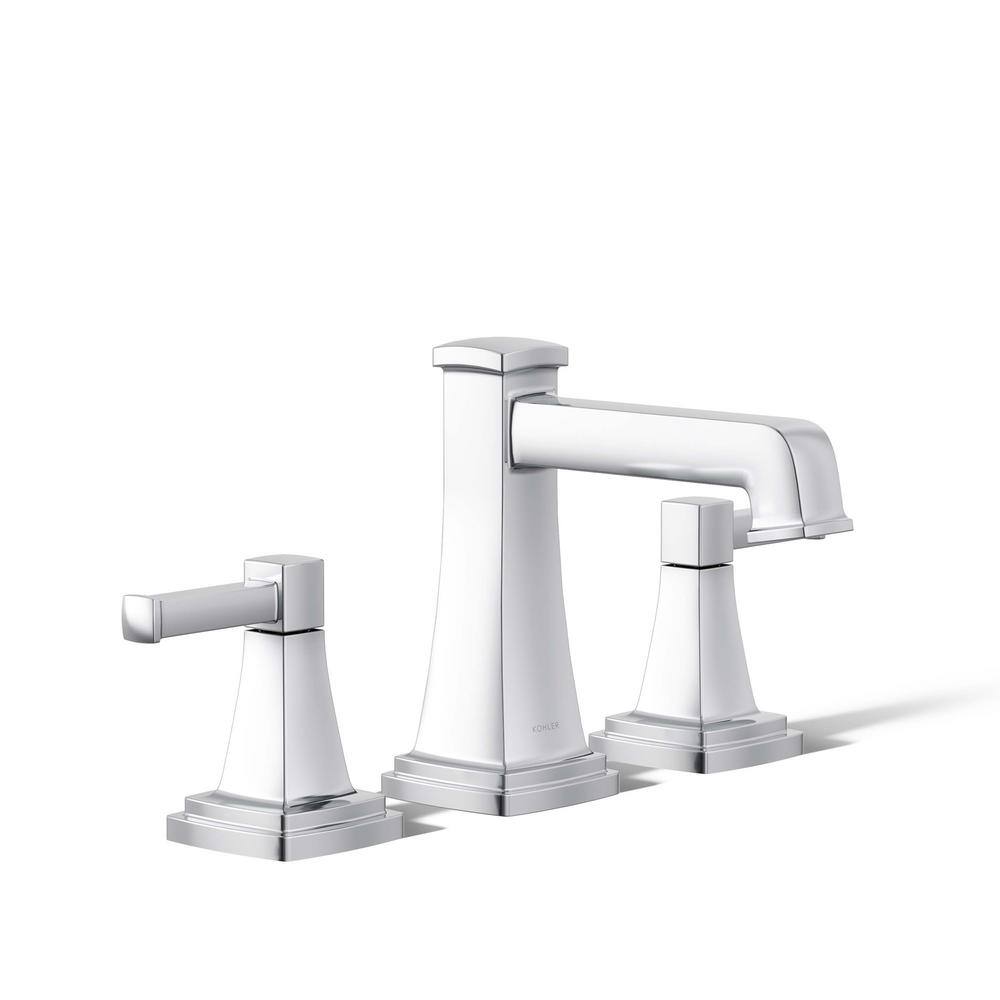 Polished Chrome Widespread Bathroom Sink Faucet with Lever Handles