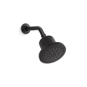 Cinq 1-Spray Patterns with 1.75 GPM 5.5 in. Wall Mount Fixed Shower Head with Filter in Matte Black