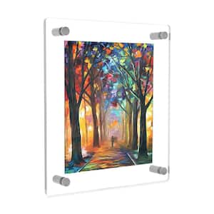 12 in. x 10 in. Rectangular Double Acrylic Picture Frame with Chrome Wall Mounted Magnet Best for 5 in. x 7 in. Art Size
