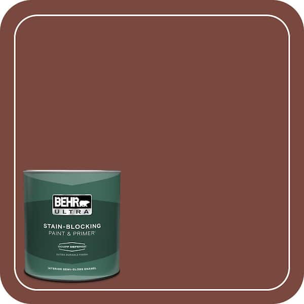 BEHR ULTRA 1 qt. #S150-7 Fire Roasted Extra Durable Semi-Gloss Enamel Interior Paint & Primer