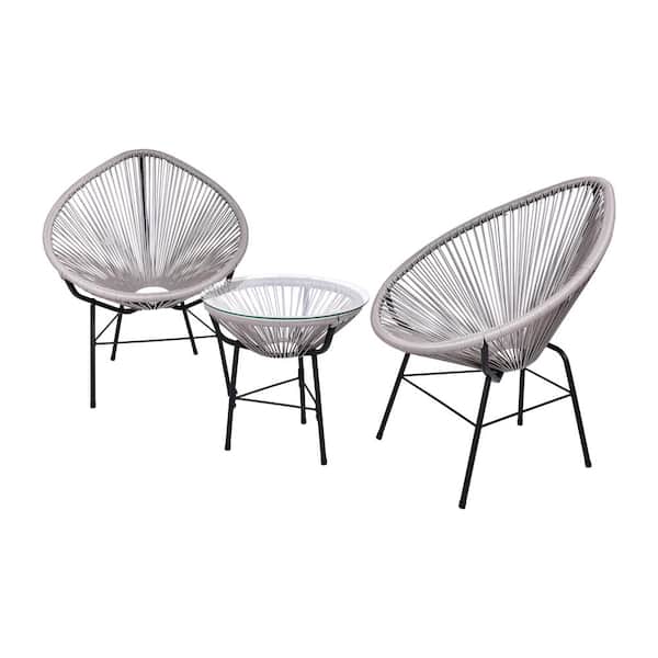 DIRECT WICKER Jessica 3-Piece Wicker Conversation Bistro Sets