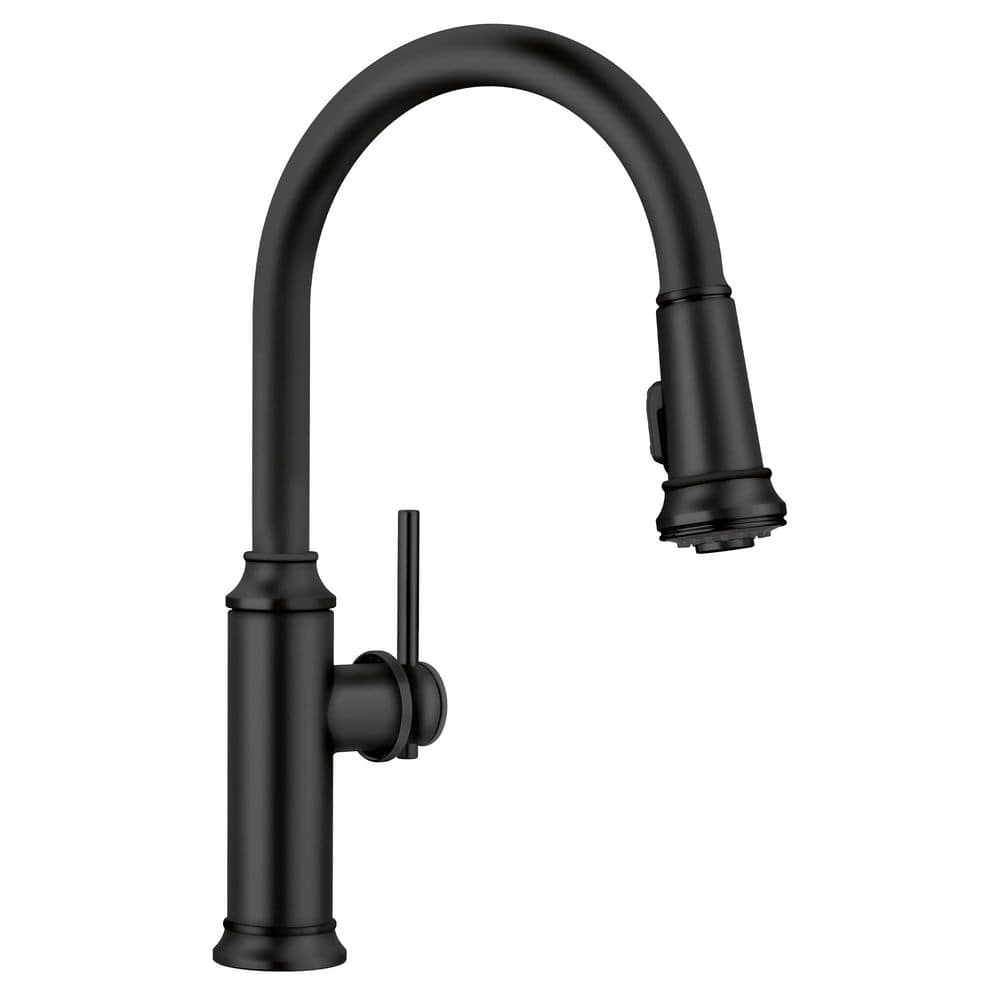 EMPRESSA Matte Black 16.25 in. H Pull Down Sprayer Kitchen Faucet with 180 Degree Spout Swivel price history on PriceWatchPro