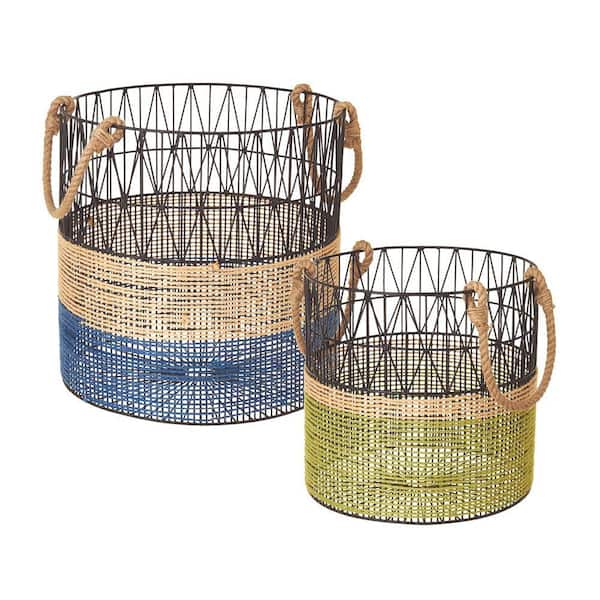 Filament Design Sundry 15 in. x 15 in. Wire Decorative Basket (Set of 2)