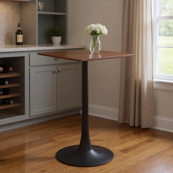 41.7 in. H Black, Brown Square Seats 2