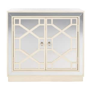 Juniper 2-Door Antique Beige/Nickel Chest