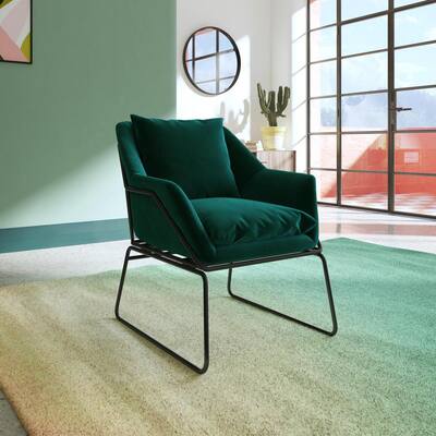 Ari Green Velvet Upholstered Accent Chair