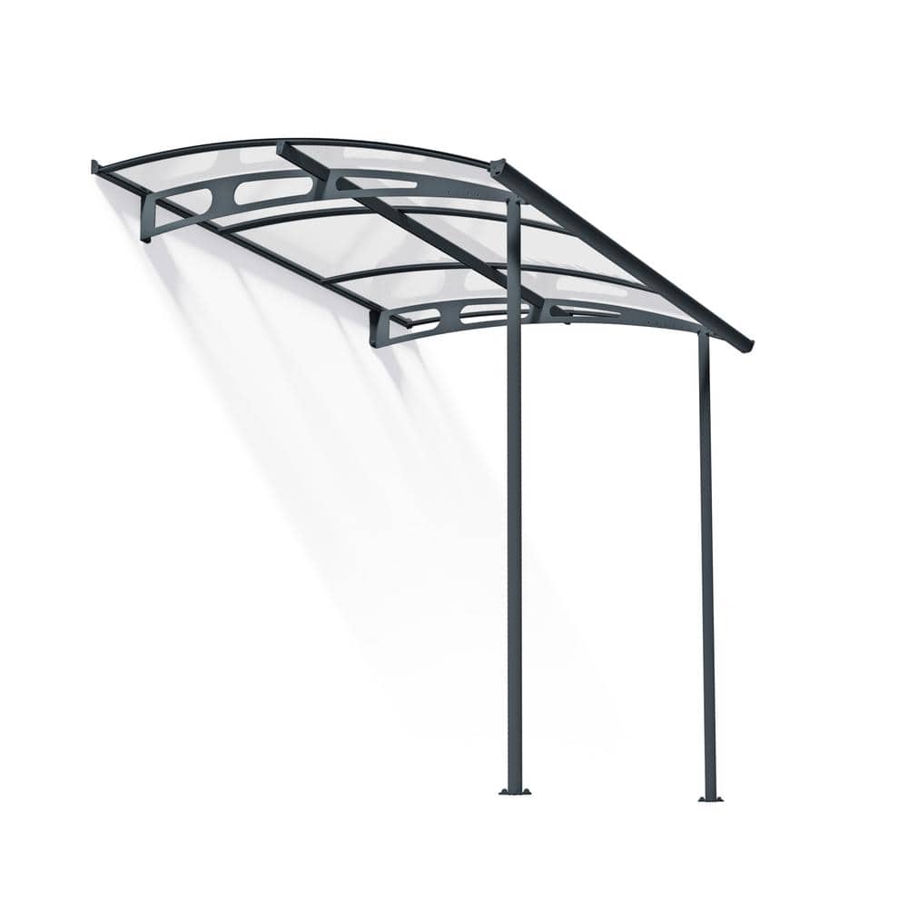 Vega 7' x 7' Gray Acrylic and Steel Door Awning