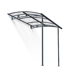 Vega 7 ft. x 7 ft. Gray/Clear Door and Window Fixed Awning