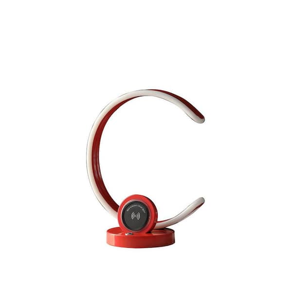 13.25 in. Red Bedside Table Lamp for Bedroom, Living Room