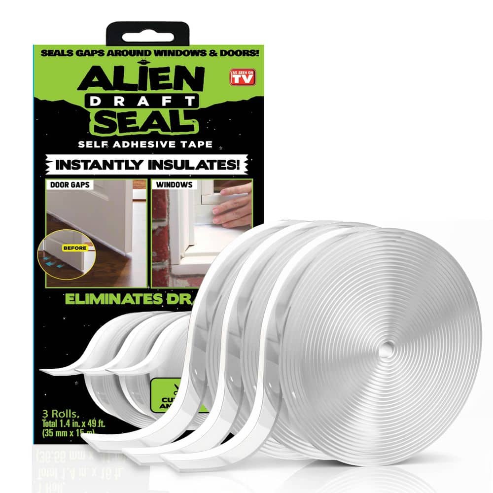 Alien Draft Seal 1.4 in. x 49 ft. Transparent Anti-Draft Adhesive Instant Insulation Door Seal Weatherstrip (3-Pack) price history on PriceWatchPro