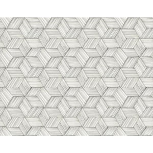 Intertwined Grey Geometric Paper Strippable Roll Wallpaper (Covers 60.8 sq. ft.)