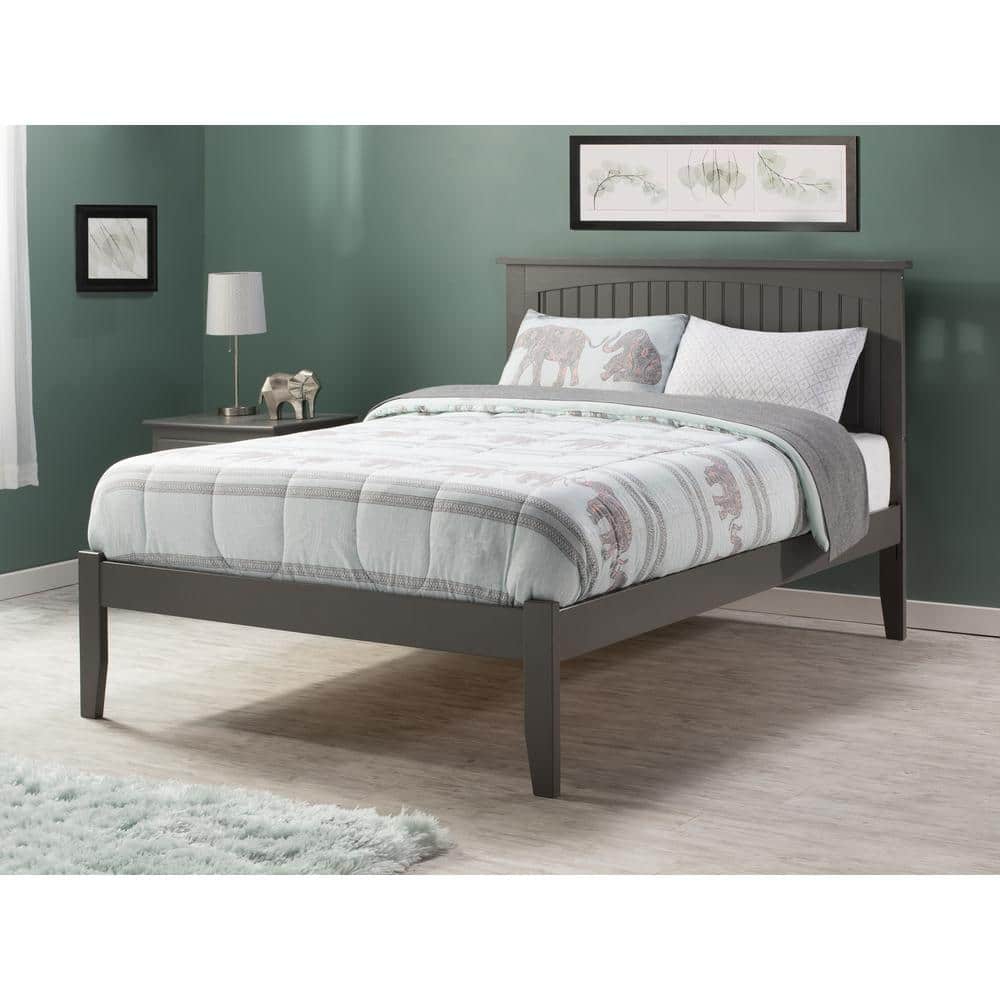 Nantucket Gray Full Wood Platform Bed with Headboard