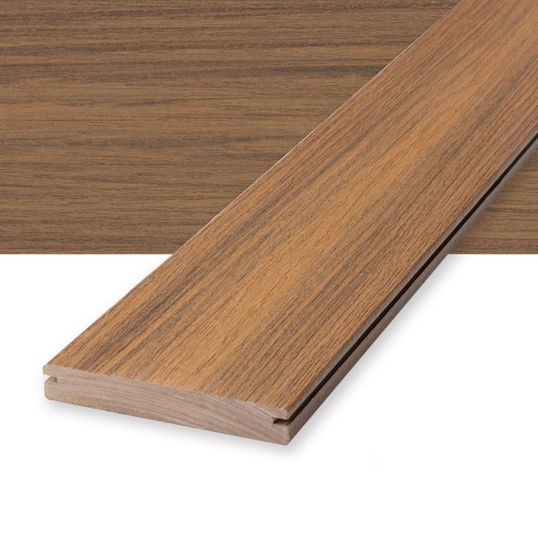 Deckorators Voyage 1 in. x 6 in. x 16 ft. Sedona Brown Grooved Edge Composite Deck Board