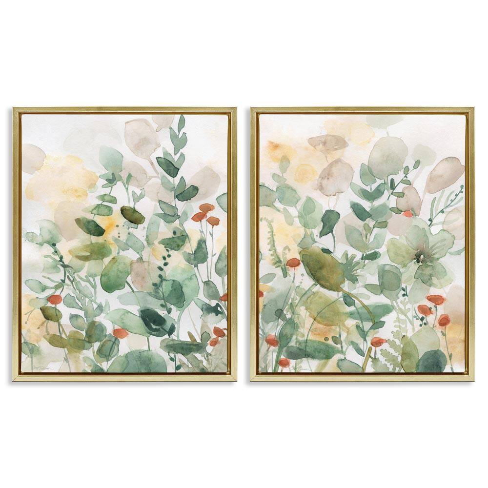 Botanical Garlands Abstract by Carol Robinson 2-Pieces Gold Floater Frame Nature Graphic Art Print 21 in. x 17 in. price history on PriceWatchPro