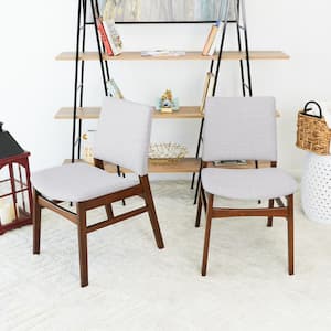 Akren Light Grey Fabric Luxury Modern Dining Side Chair Set of 2