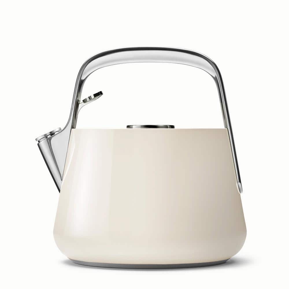 Off-White Stainless Steel Whistling Tea Kettle