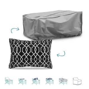 Pillow-To-Cover 16 in. x 24 in. Folio Onyx Pillow Chaise Lounge Cover