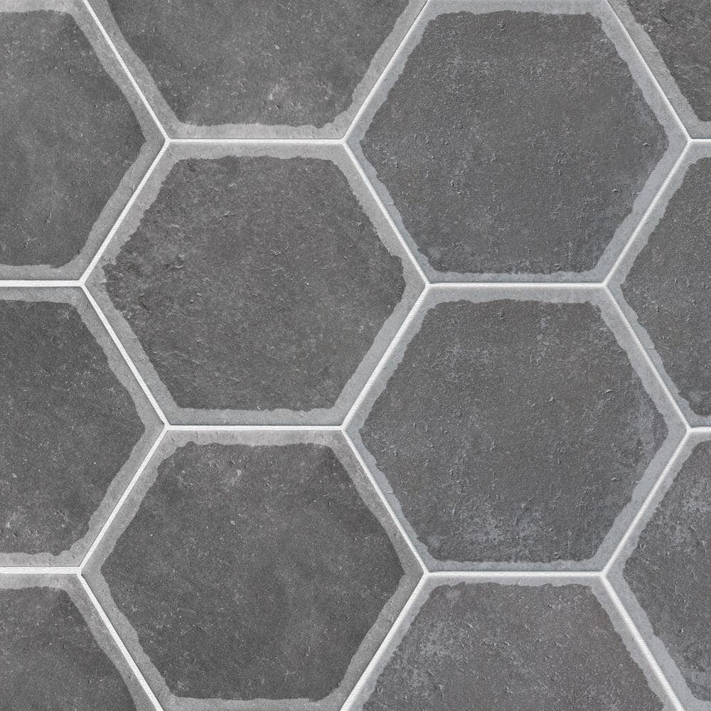 Décor Grafito Hexagon Porcelain Floor and Wall Tile