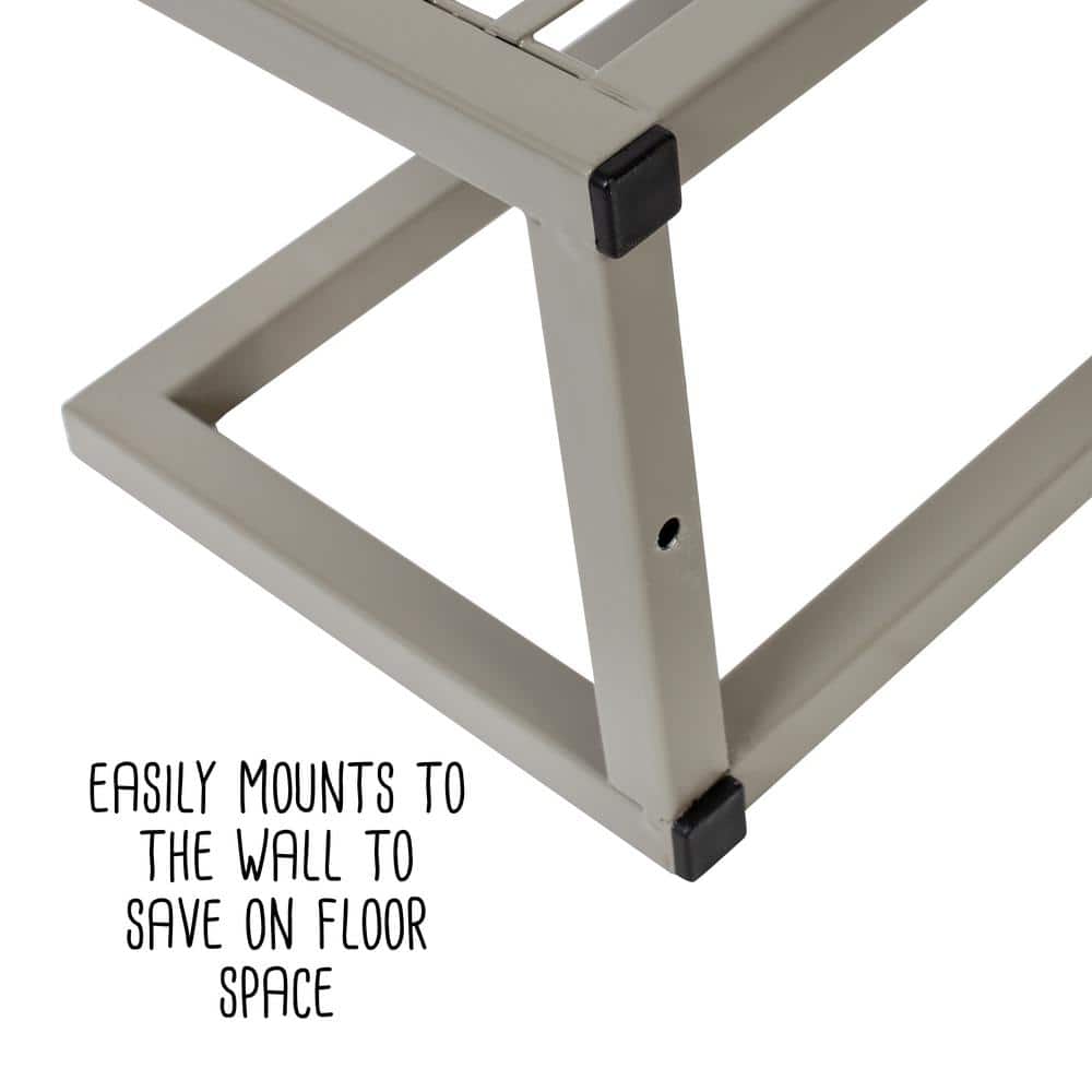 Sleek Satin Nickel 16" Steel Bathroom Shelf with Towel Bar