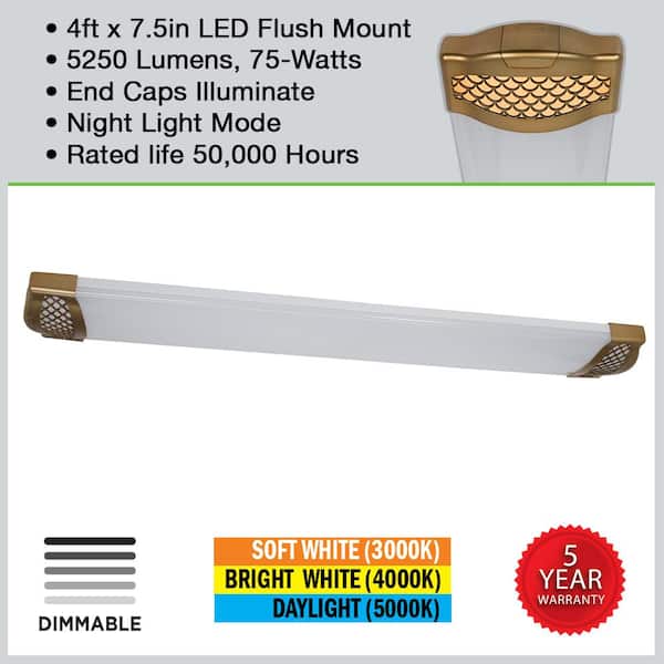 Viribright 47.8 in. W 23.78 L Wattage Tunable White 2 in. x 4 in. LED Basket Troffer with Tunable CCT Dimmable